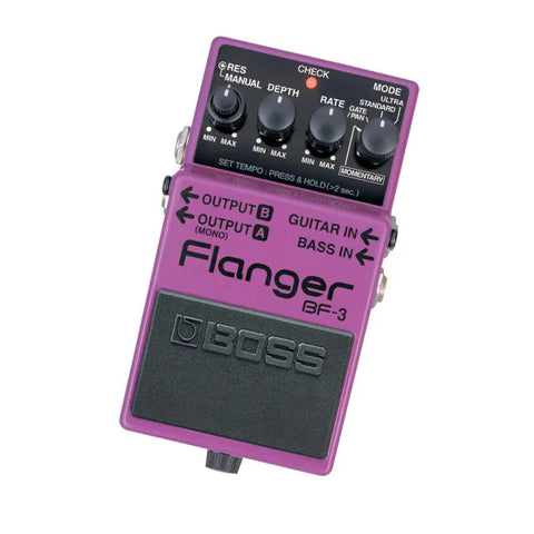 BF-3 Flanger Guitar Effects Pedal With Momentary Mode, Tap Tempo, Ultra Gain And Pan Modes, Stereo Flanging, Slicer Swirl Effects
