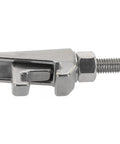 Heavy Duty M8 Double Jaw C Clip Caliper Hook Screwclamp Forged From Knockout 304 Stainless Steel, side view, designed for reliable securing.