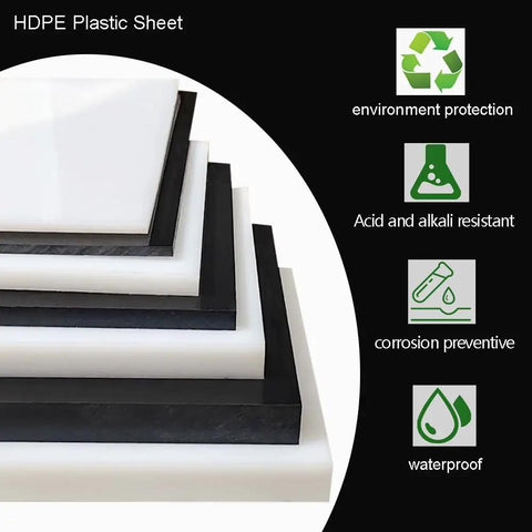 White HDPE Sheet Pack Of 2 Twelve By Sixteen Inch One Eighth Inch Thick For Machining And DIY Builds showing stacked sheets and qualities
