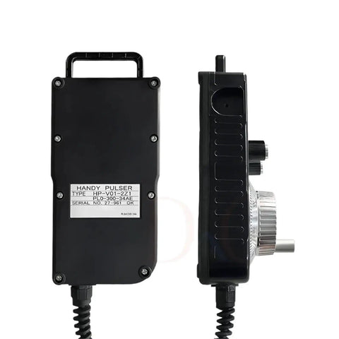 Get That CNC Machine Cranked With This Manual Pulse Generator Handwheel For Precise Axis Control And Smooth Operation On Your Industrial Setup, black handheld unit with cable