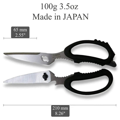 Heavy Duty Japanese Kitchen Scissors 8.2 Inch With Detachable Serrated Blade, Sharp As Nails Stainless Steel, Dishwasher Safe, Multipurpose Kitchen Shears For Quick Cuts Of Meat, Poultry, Seafood And More, Black, 210 mm shown