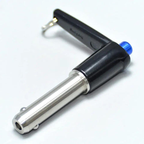 Durable Marine Grade Stainless Steel Ball Lock Pins With Quick Release Button For Easy Indexing, showing 9/16 inch diameter and 3 inch length.