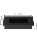 Black Aluminum Hidden Recessed Door Handles 2 Pack Concealed Cabinet Pulls dimensions shown