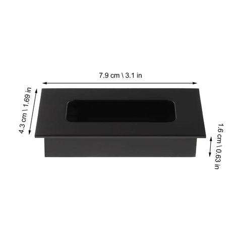 Black Aluminum Hidden Recessed Door Handles 2 Pack Concealed Cabinet Pulls dimensions shown
