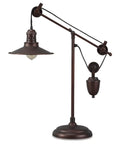Urban Industrial 29.5 Inch Metal Desk Lamp with adjustable arm and shade in bronze finish, modern home office lighting, front view