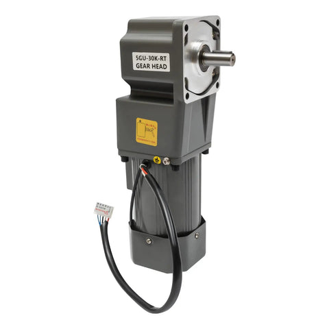 Gray Right Angle Gear Motor 120W 30K Ratio Variable Speed Drive With 90 Degree Output For Conveyor Systems And Workshop Machinery 110V Wiring