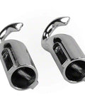 Premium Chrome Brass Pool Safety Rope Hooks With Set Screws For 3/4 Inch Divider Line and Float Kit, close-up view.