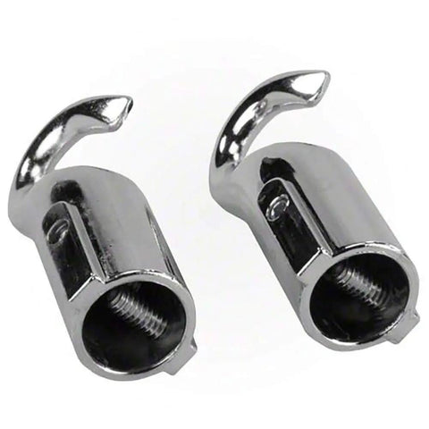 Premium Chrome Brass Pool Safety Rope Hooks With Set Screws For 3/4 Inch Divider Line and Float Kit, close-up view.