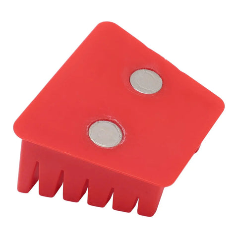 Versatile 5 Slot Soldering Wire Holder With Magnetic Base And Thickened Plastic Design Fits 30AWG To 12AWG For Welding Tasks and features a red heat-resistant plastic.