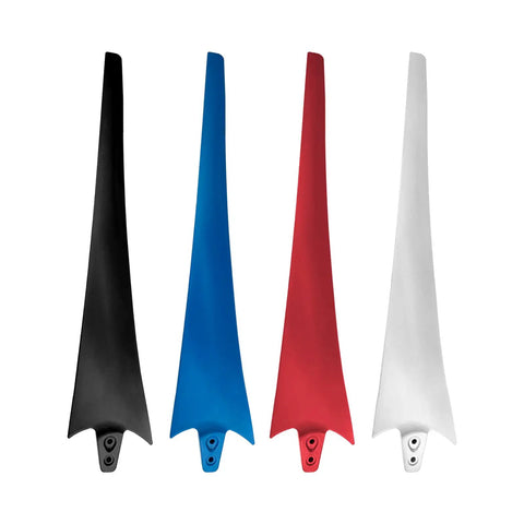 Four 22.83 Inch Wind Turbine Blades, multicolor set for DIY Horizontal Turbine Generators, 58 cm Carbon Fiber Nylon Composite, Red Finish included.