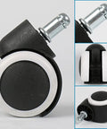 Silent Rollin Office Chair Wheels Heavy Duty Polyurethane Swivel Casters close-up view showing smooth glide design and durability.
