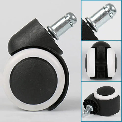 Silent Rollin Office Chair Wheels Heavy Duty Polyurethane Swivel Casters close-up view showing smooth glide design and durability.
