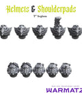 Gray Helmets And Shoulder Pads Army Gear Pack For Uncustom Armies 7th Legion featuring detailed helmet designs and shoulder pads