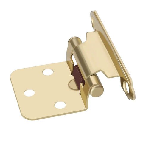 Brushed Brass Cabinet Hinges Set For Face Mount Kitchens Self Closing Variable Overlay 0 To 180 Degree Swing SCH30BB shown open