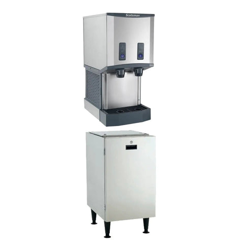 No Drama Countertop Nugget Ice Maker And Water Dispenser With Easy Push Controls chilling soft crunchy ice daily.