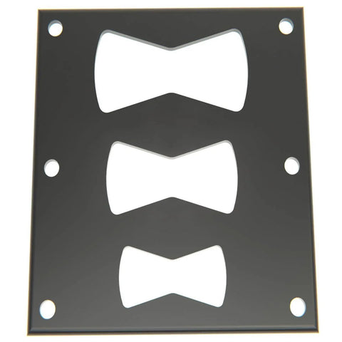 Bowtie Inlay Router Jig Set With 3 Size Templates And Insert Jig Included For Woodworking, showing three template sizes