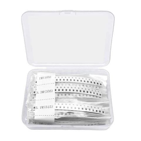 SMD Resistor Kit 0805 1R To 10M Ohm 1/8W Thick Film SMT Chip Resistors, 36 Values, 720 Pieces, in plastic box with clear markings