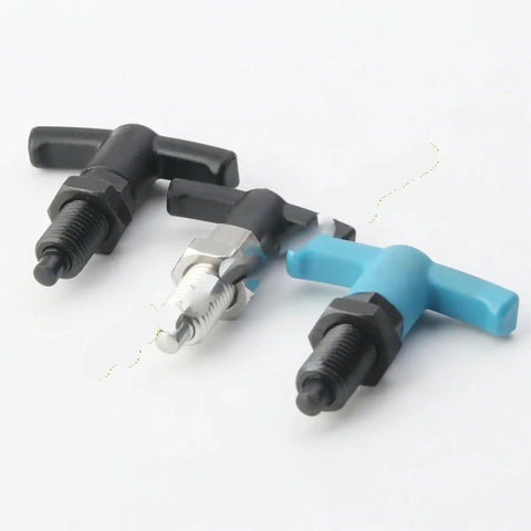 Three Heavy Duty Stainless Steel T Handle Indexing Plunger Precision Self Locking Locating Pins with Return Spring for Jigs