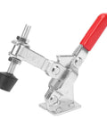 Vertical Toggle Clamp 100Kg Pull Force With Ergonomic Handle 70mm Length 45 Carbon Steel Construction Rock Solid Quick Operation Holding Clamp For Machining Assembly And Industrial Testing, red handle