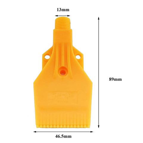 Yellow ABS plastic nozzle from Five Piece Wind Jet Air Nozzle Set For High Power Airflow With Flat Fan Spray Nozzles And Water Cooling Spray