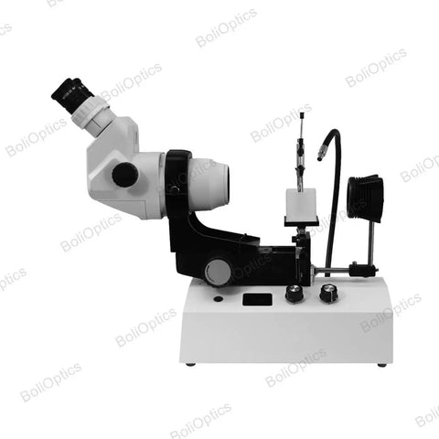 Jewelry Microscope, Stereo Zoom 6.7X-45X, LED Illumination, Oil-Immersed Gem Stand For Gemology, Professional Jewelry Inspection, High-Res Clarity For Facets And Inclusions, JM02020101 side view