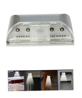 Battery Operated 4 LED Sensor Light With PIR Motion Detector Auto On Off Keyhole Mount Wireless White Lighting No Fuss Easy Install For Hallways Closets Cabinets Battery Not Included, white plastic, front view