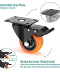 Heavy Duty Caster Wheels Set Of 6 4000 Lbs With Safety Brakes showing rotatable top plate and brake lock system
