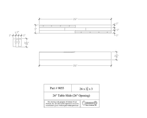 Premium No Sweat Soft Maple Table Leaf Slide Set For Standard Four Leg Dining Tables Smooth Glide Heavy Duty Wood Furniture Extension Hardware Pair Ready To Install, 26 inch long table slide diagram.