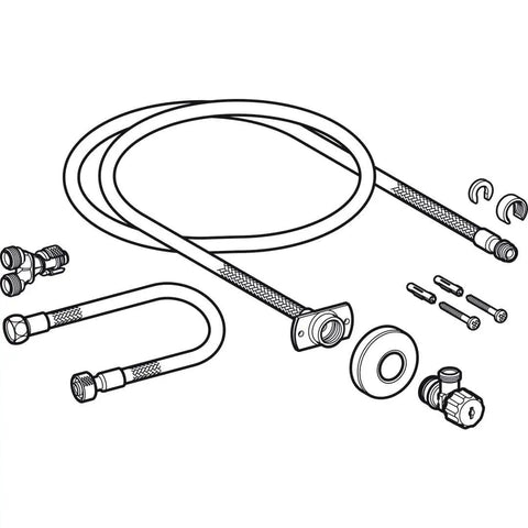 Heavy Duty Stainless Steel Braided Water Supply Hose For UP320 Concealed Cistern With Front Actuation includes braided line, angle stop