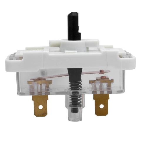 Push To Start Dryer Switch Replacement WE4M416 for Hotpoint Kenmore dryers showing side view with connectors
