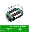 Beefy HGW15CA Linear Slider Bearing Pair, Flange Slider Blocks For HG15 CNC Linear Guides, Heavy-Duty Build, High Rigidity, Low-Friction Bearing Steel, 2 Pieces, Perfect For Precision CNC Machines And Milling Setups, dimensions 61.4mm x 47mm