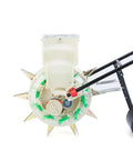 Side view of Hands On Roller Seeder For Easy Planting No Bend Planting Semi Automatic Metal Garden Seeder 10 Outlet Seed Spreader