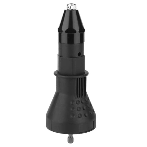 Rivet Nut Gun Adapter Kit For Drill Power Beefed Up Riveting Tool With Four Heads 1000 RPM Drill Attachment front view