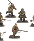 IS-2 Heavy Tank 1 By 56 Scale Plastic Model Kit Soviet Army Crew Tank Riders in WWII uniforms on battlefield miniatures