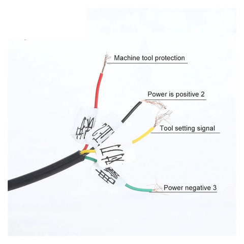 Straight Shooting CNC Tool Setter And Z Axis Probe wiring with labeled connections for tool setting and machine protection.