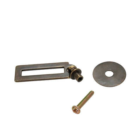 Rectangular tear drop pull handle with screw, part of Set Of 6 Brass Cabinet Knobs And Tear Drop Pull Handles In Bronze Finish Durable Brass Construction