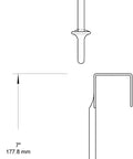 BBF430Z-SN-U Satin Nickel Over The Door Hook For 1-3/8 Inch Doors technical drawing with dimensions