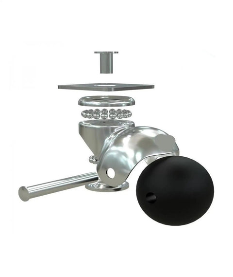 Exploded view of Four Piece Stem Casters Set, 1.5 Inch Square Lightweight Sofa Wheels, Smooth Rolling and Wear Resistant parts.