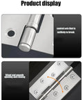 Six Pack 3.5 X 2.4 Inch 304 Stainless Steel Silver Silent Bearing Door Hinges showing smooth operation and durable design.