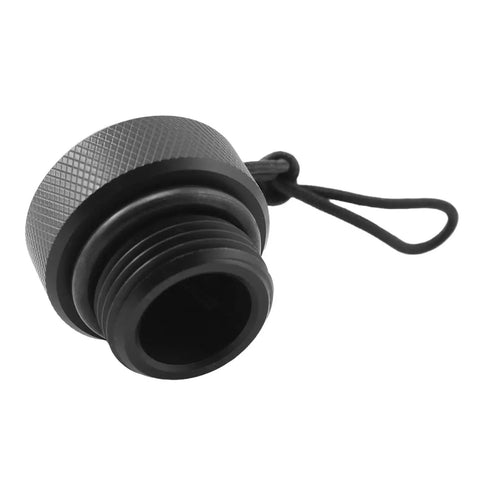 DIN Tank Valve Dust Plug Protector Cap For Scuba Diving Regulator, threaded, durable plastic steel, swivel attachment visible