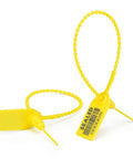 Yellow Plastic Barcode Seals Pack, Tamper Evident Security Tags, Pull Tite Zip Ties For Fire Extinguishers, 10 Inch Length, Durable PP Material