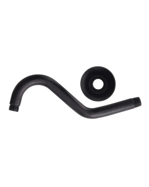 Shower arm and flange for Dual Shower Head System With Shut Off Valve And Shower Arm Twin High Pressure Five Function Sprayers In Oil Rubbed Bronze.