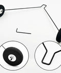 2mm Wire Landing Gear Replacement For RC Airplanes And Helicopters, Metal Rear Gear Set With 40mm Foam Wheels, 265mm Long 10.4in, 12.5mm Fixed Width, DIY Model Aircraft Parts showing wire structure and foam wheel details