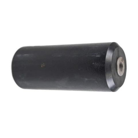 OEM Mower Deck Roller AM39886 for front mowers and utility tractors, side view, black cylindrical roller with metal core.