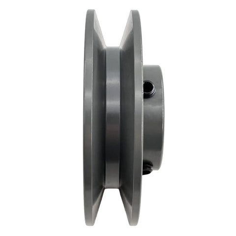 Side view of Single Groove V Belt Pulley 3.75 Inch Outside Diameter 7/8 Inch Bore Cast Iron Motor Pulley For A AX B BX 4L 5L V Belts 1 Groove BK3678