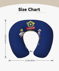 Size chart of Maine State Flag Print U Shaped Travel Pillow with Memory Foam Cervical Support for naps on planes and cars.