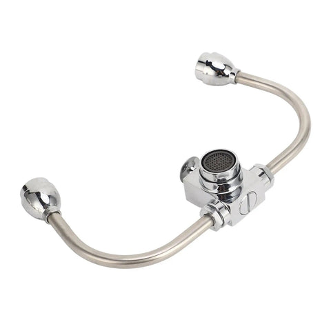 Eye Wash Station Faucet Mounted Eyewash Unit With Double Nozzle For Industrial Sinks Built Tough In PP And 304 Stainless Steel close-up view
