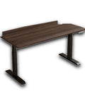 Solid Rubberwood Electric Standing Desk With Crisp Walnut Top, Smooth Single Motor Lift, total game changer for chill home office.