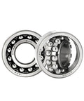 Top Shelf Double Row Self Aligning Ball Bearings 1304 20mm X 52mm X 15mm High Carbon Chrome Steel Nylon Cage shown clearly.