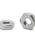 Heavy Duty Stainless Steel Hex Nuts 8-32 Thread SAE 304 For Machine Screws With Hex Socket Drive Three Eighth Inch And One Eighth Inch Height
